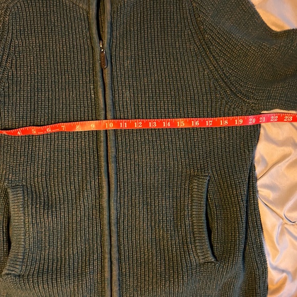 LL Bean Men's Cardigan Size Medium-reg Full-Zip Dark Green - Picture 3 of 6